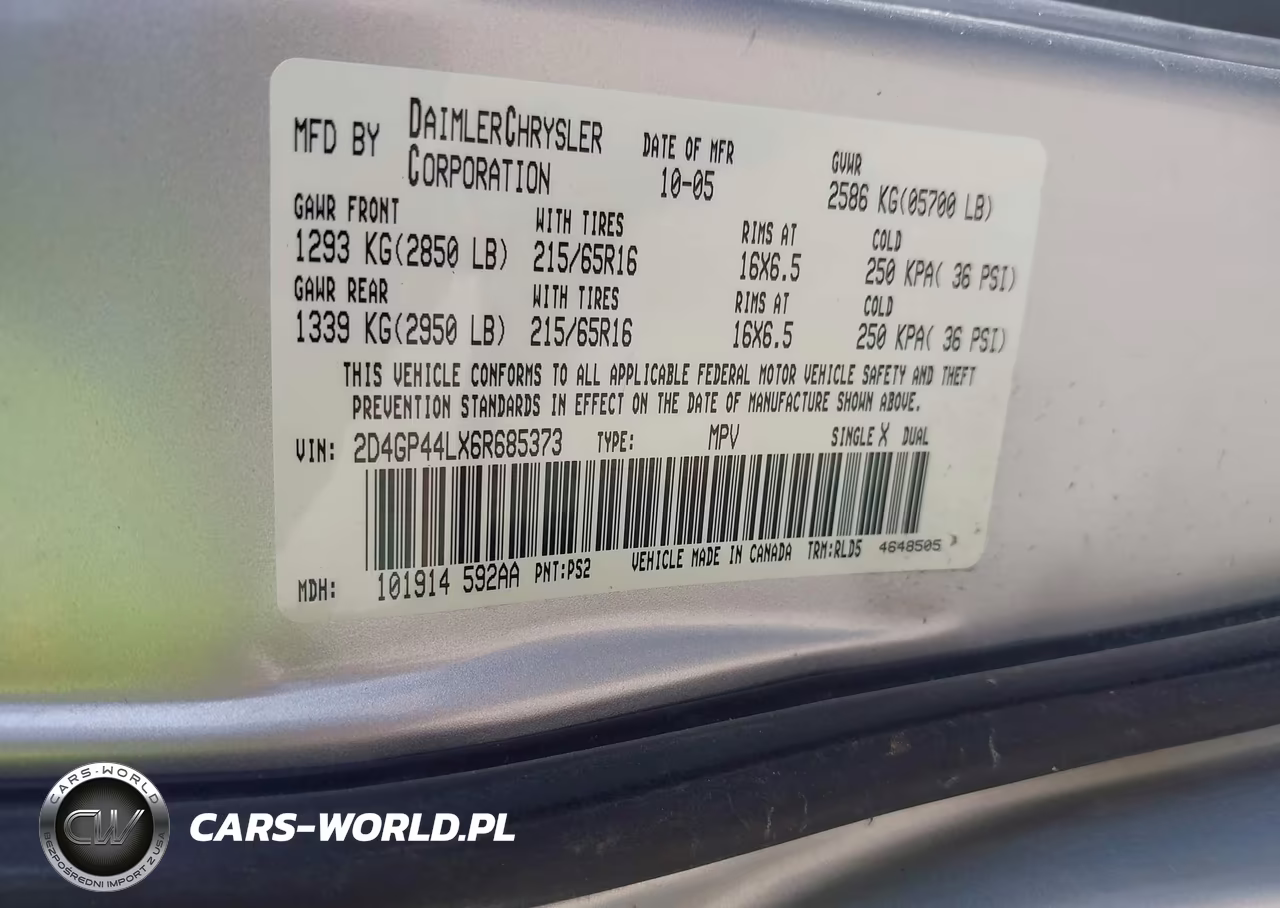 2006 Dodge Grand Caravan Sxt VIN:2D4GP44LX6R685373 - 9
