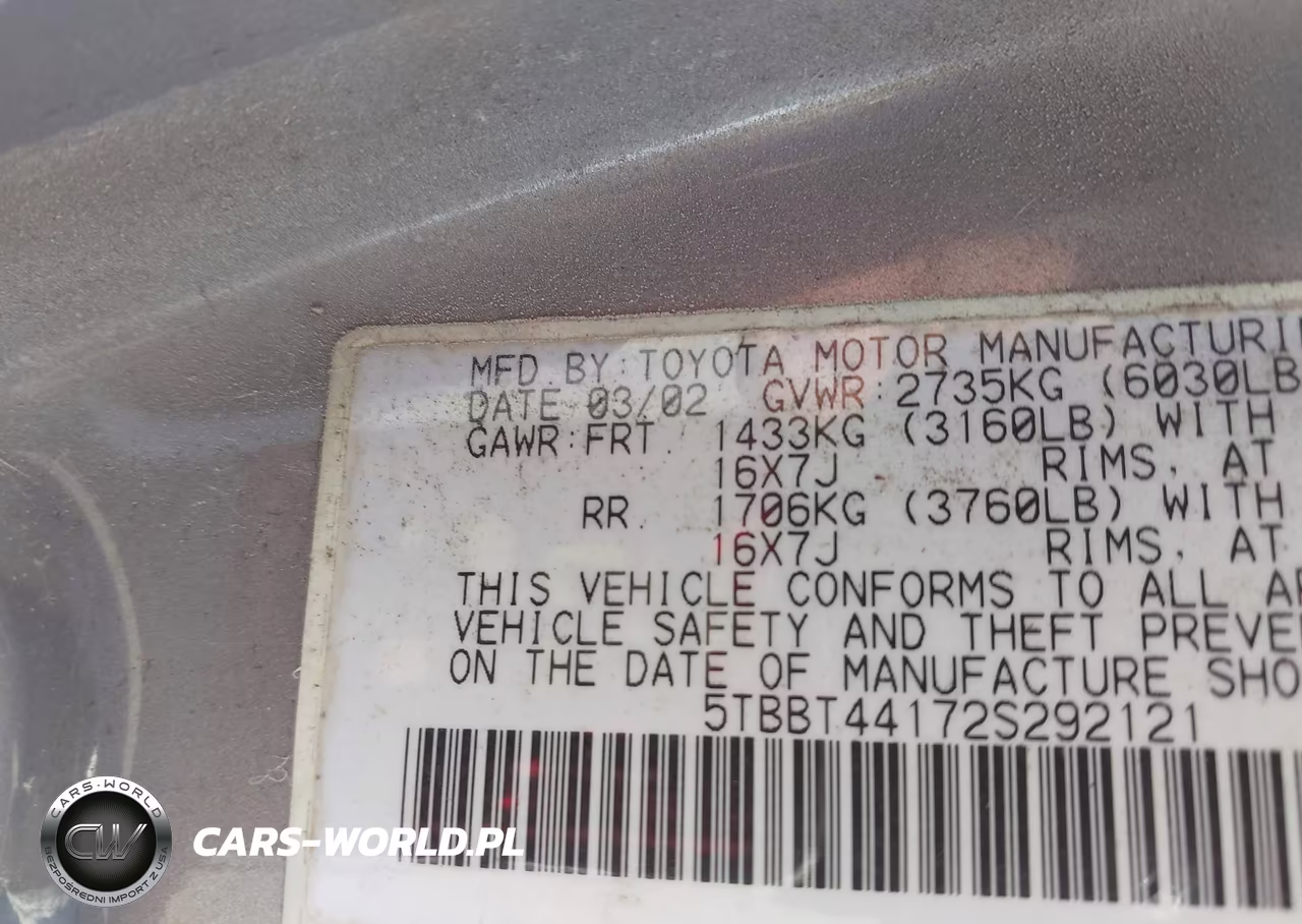 2002 Toyota Tundra Sr5 V8 VIN:5TBBT44172S292121 - 9