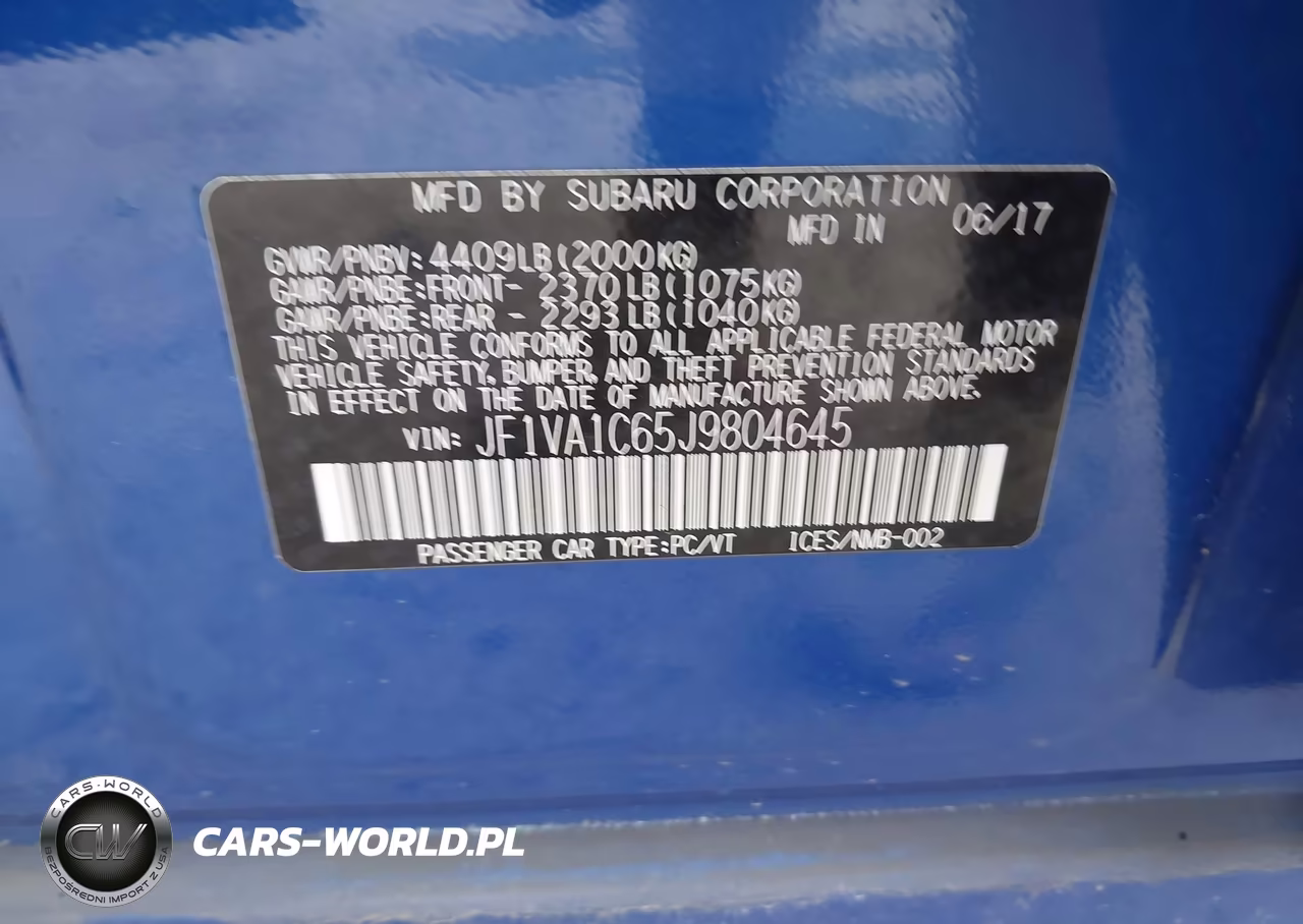 2018 Subaru Wrx Premium VIN:JF1VA1C65J9804645 - 9