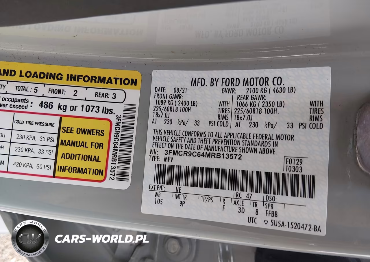 2021 Ford Bronco Sport Outer Banks VIN:3FMCR9C64MRB13572 - 9
