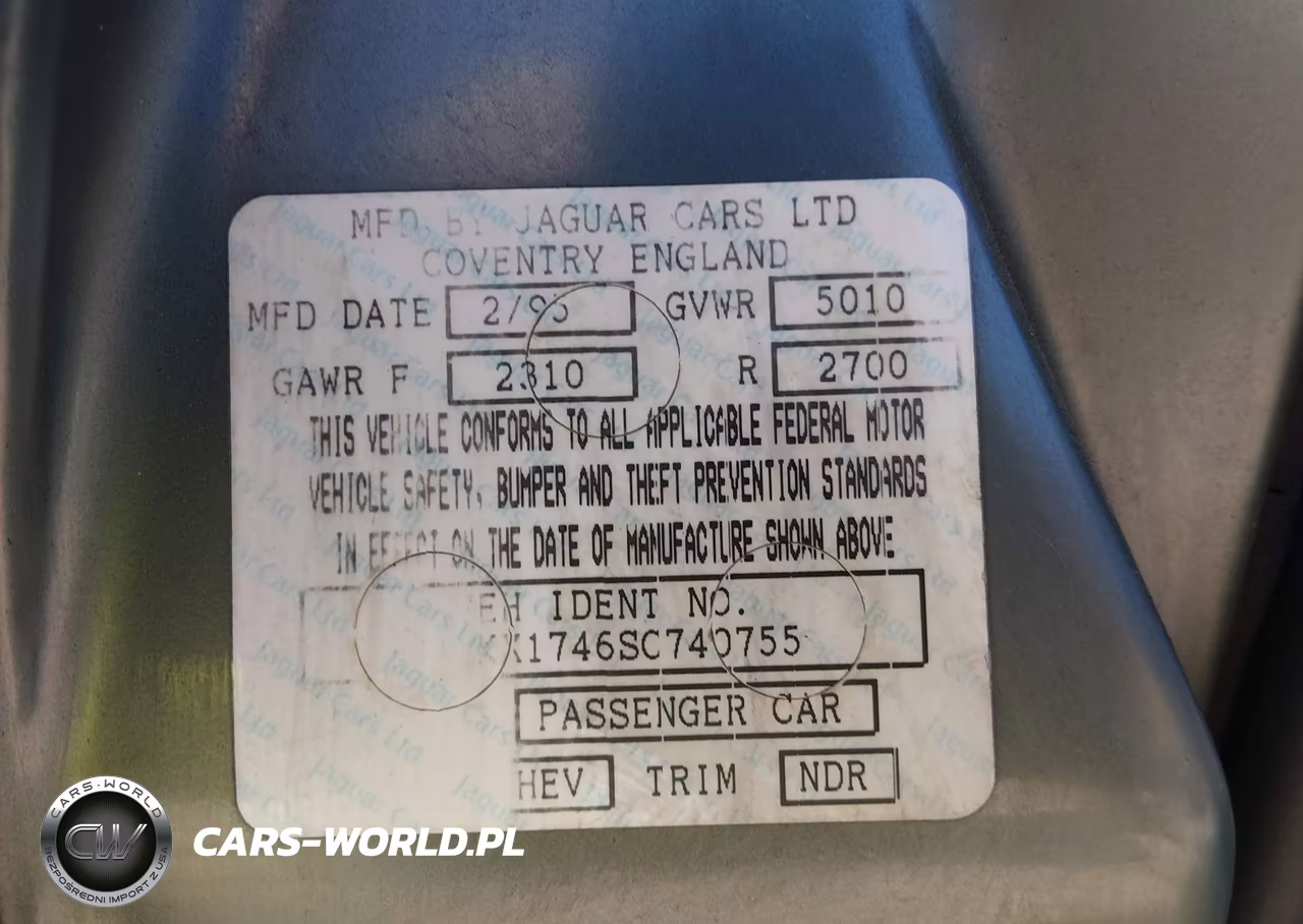 1995 Jaguar Vandenplas VIN:SAJKX1746SC740755 - 17