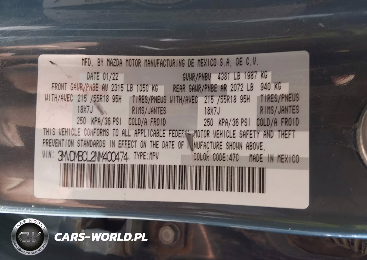 2022 Mazda Cx-30 Carbon Edition VIN:3MVDMBCL2NM400474 - 9