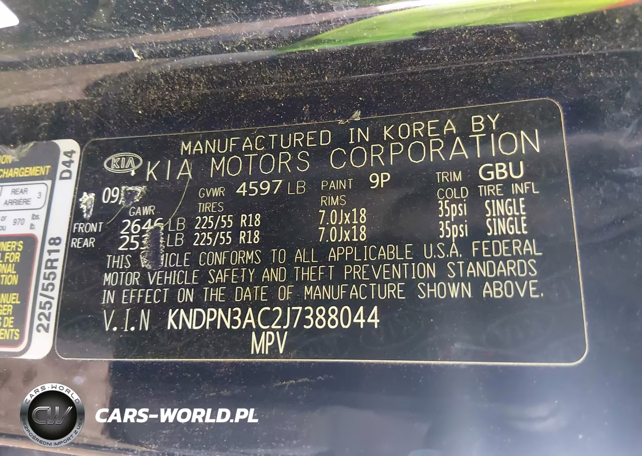 2018 Kia Sportage Ex VIN:KNDPN3AC2J7388044 - 9