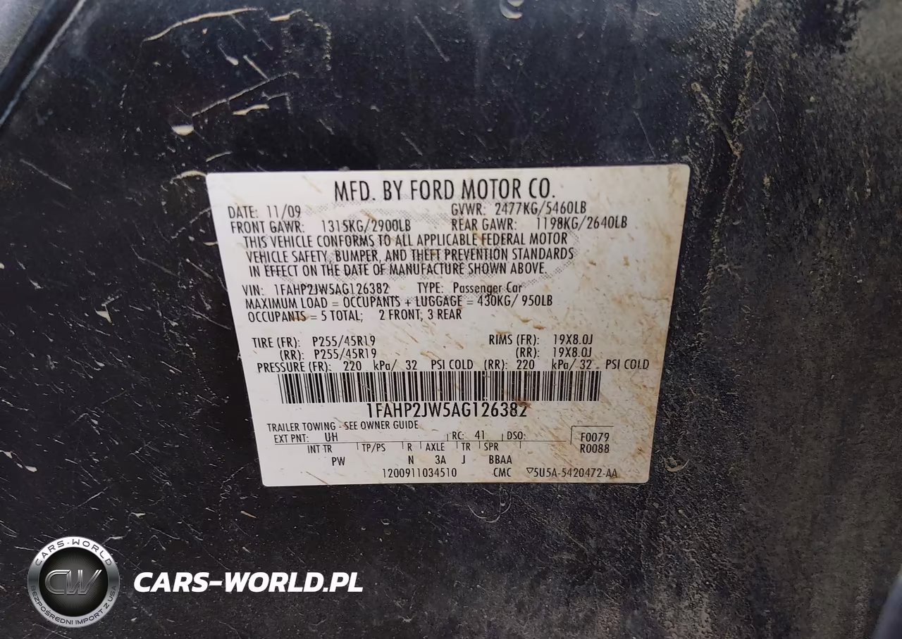 2010 Ford Taurus Limited VIN:1FAHP2JW5AG126382 - 9