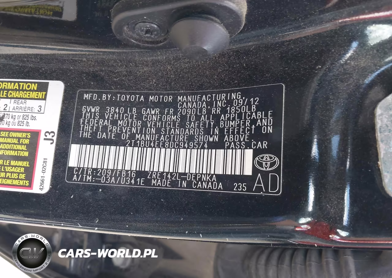 2013 Toyota Corolla Le VIN:2T1BU4EE8DC949574 - 9