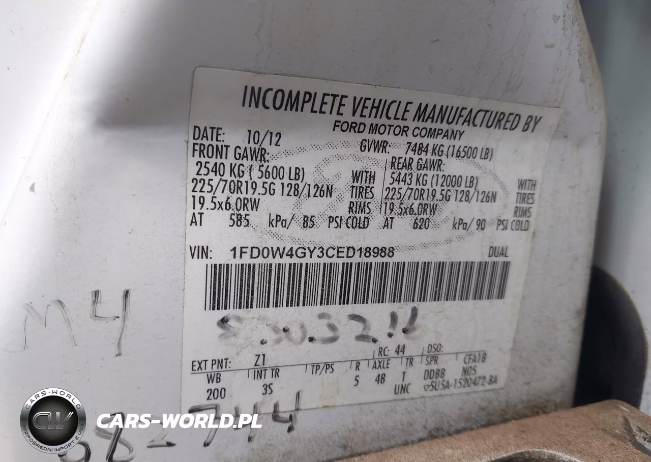 2012 Ford F-450 Chassis Xlt VIN:1FD0W4GY3CED18988 - 8