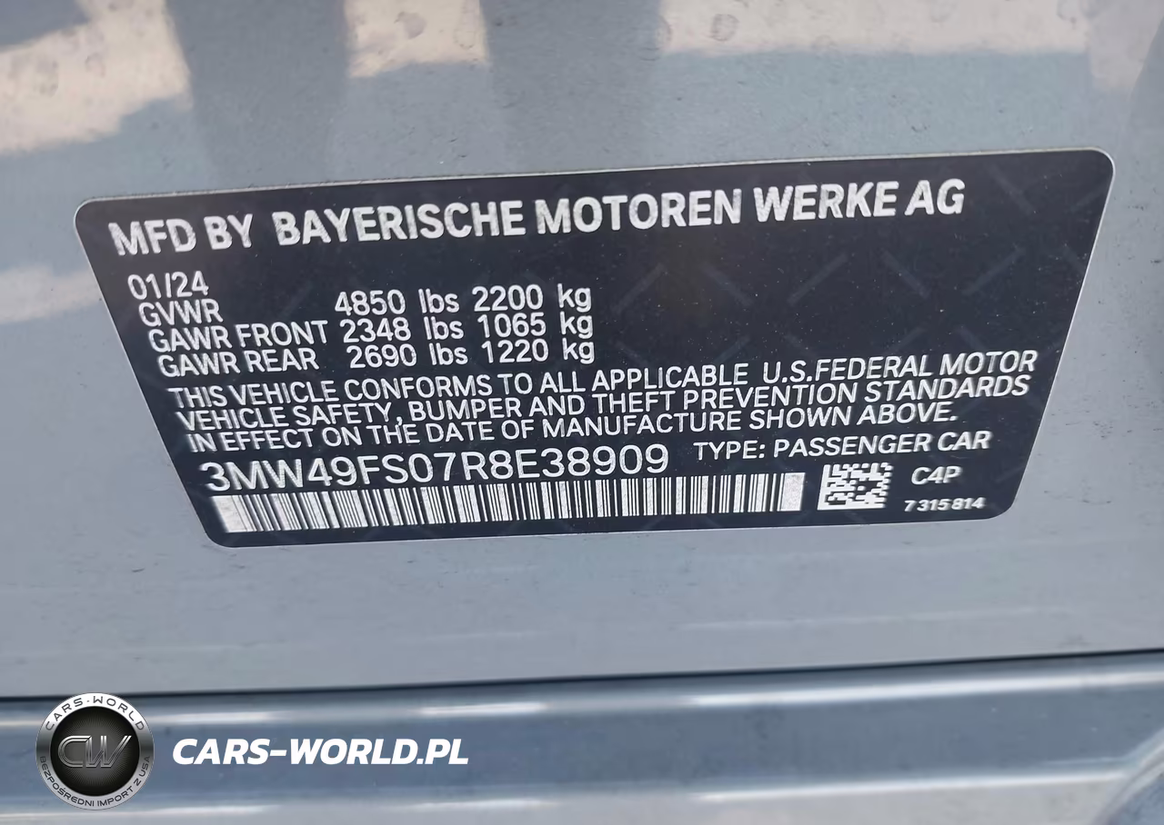2024 BMW M340I VIN:3MW49FS07R8E38909 - 9