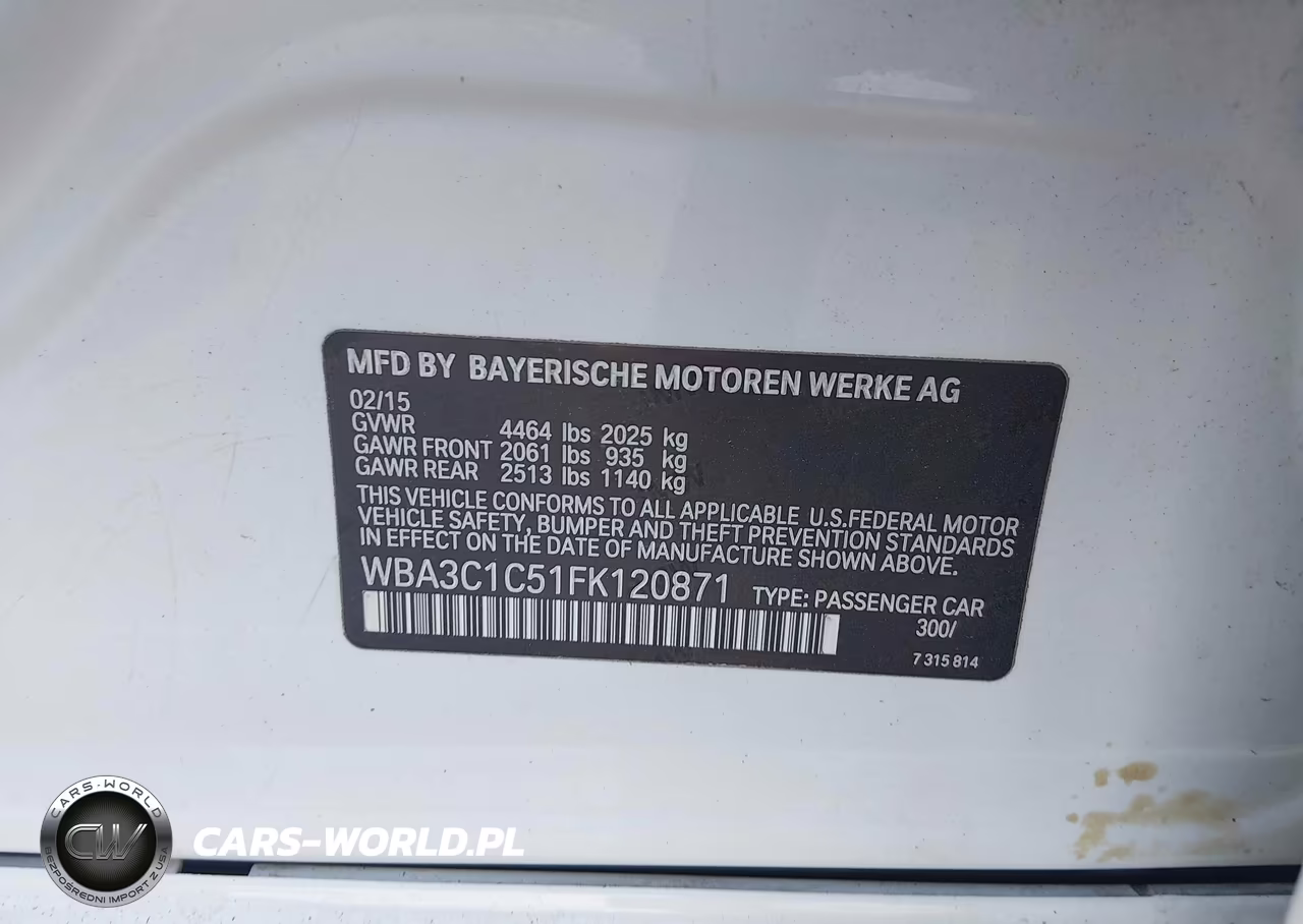 2015 BMW 328 I SULE SULEV VIN:WBA3C1C51FK120871 - 9