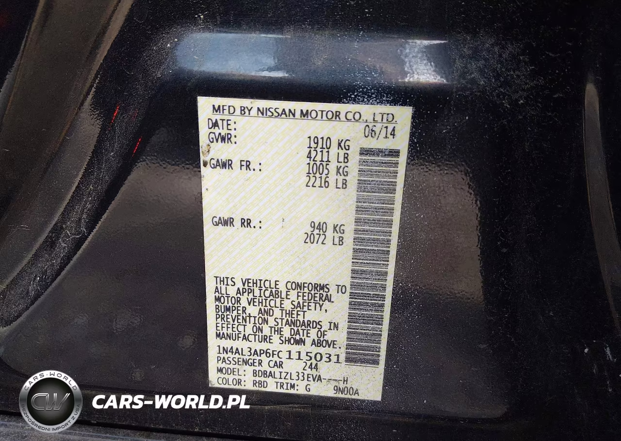 2015 Nissan Altima 2.5 Sv VIN:1N4AL3AP6FC115031 - 9
