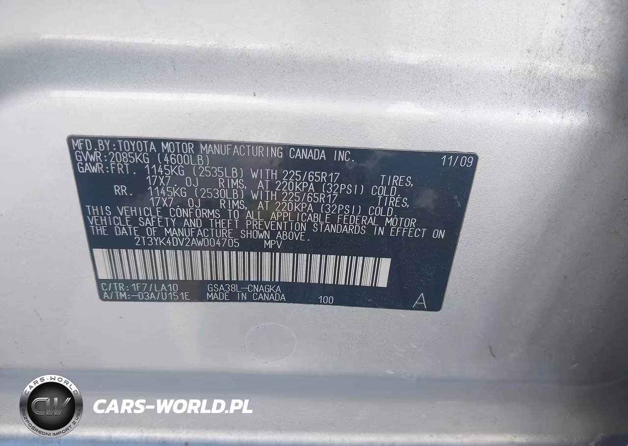 2010 Toyota Rav4 Limited V6 VIN:2T3YK4DV2AW004705 - 9