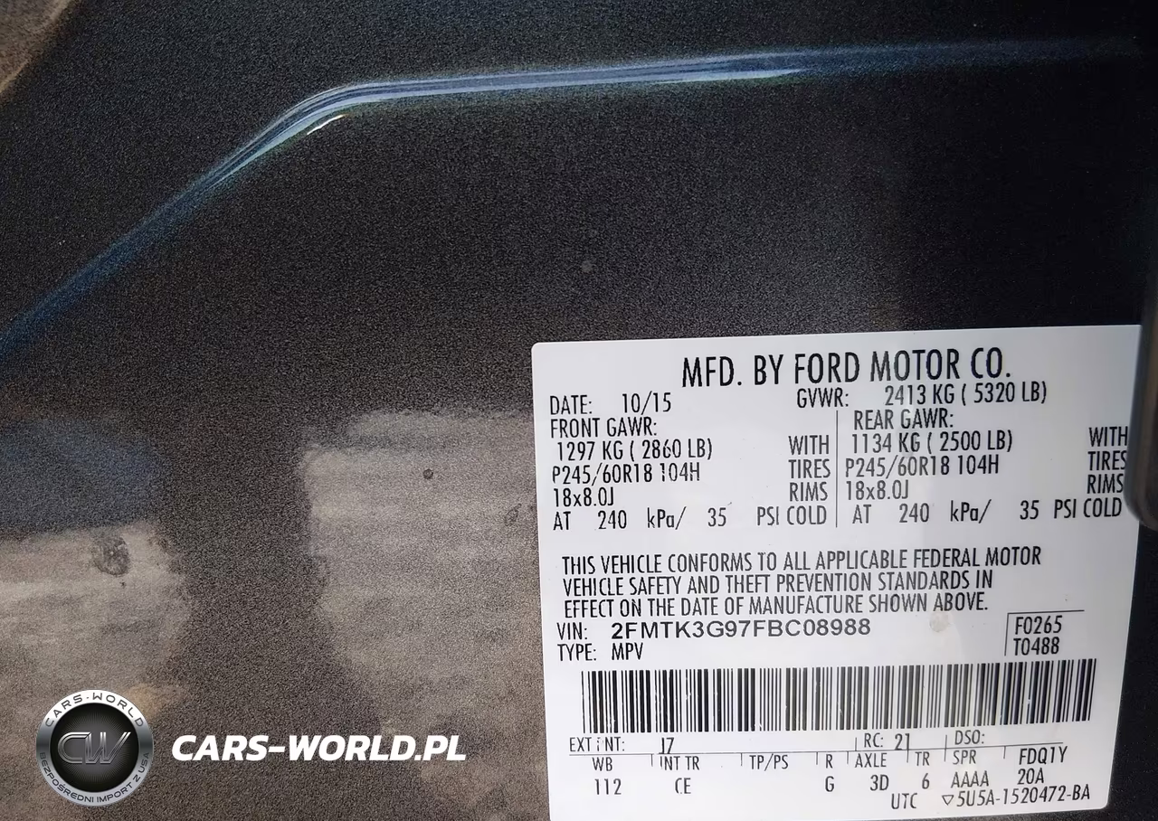 2015 Ford Edge Se VIN:2FMTK3G97FBC08988 - 9