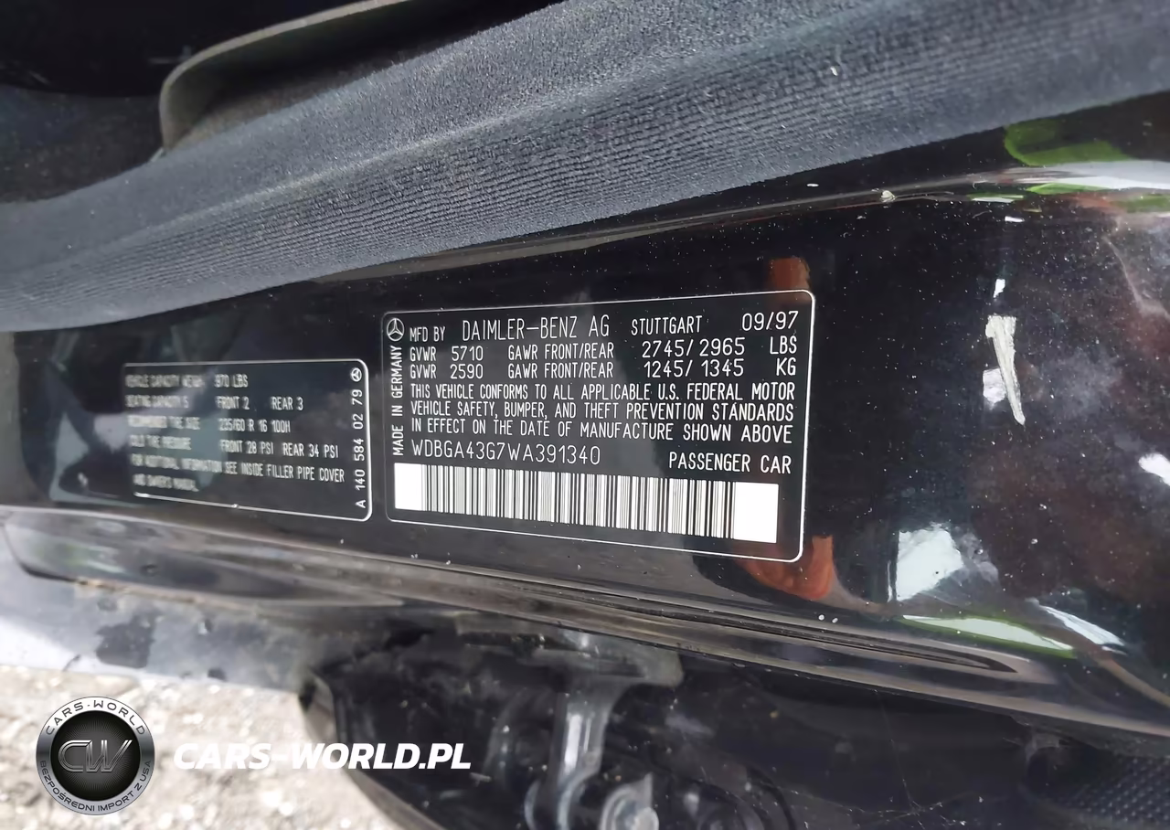 1998 Mercedes-Benz S 420 VIN:WDBGA43G7WA391340 - 9