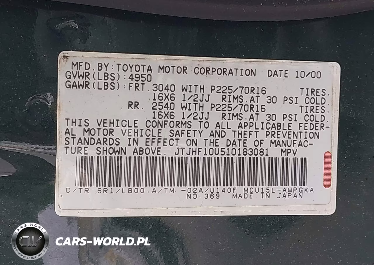 2001 Lexus Rx 300 VIN:JTJHF10U510183081 - 9