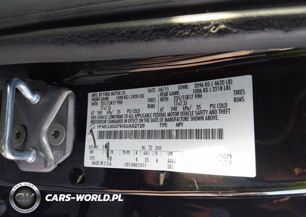 2016 Ford Escape Se VIN:1FMCU0G79GUA52729 - 9
