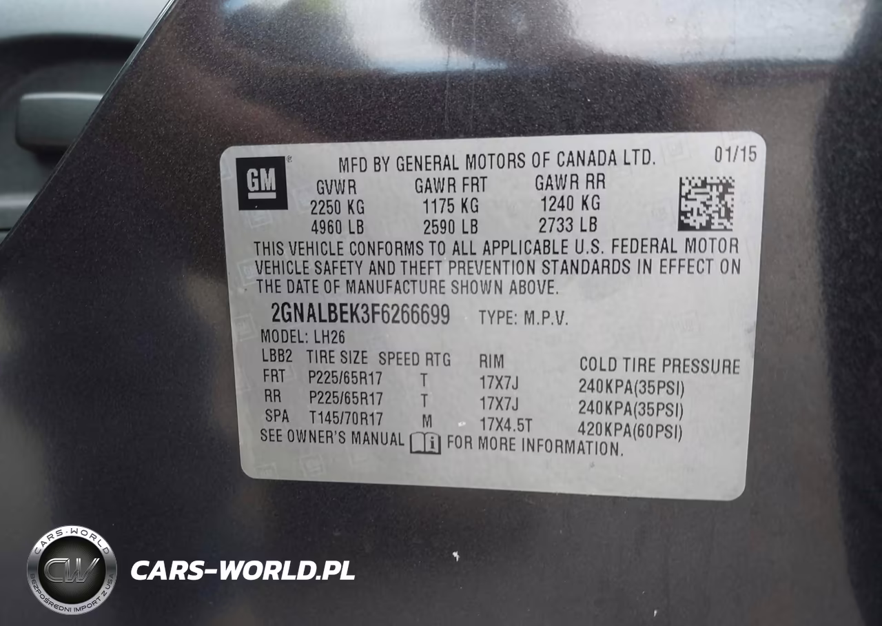 2015 Chevrolet Equinox 1Lt VIN:2GNALBEK3F6266699 - 9