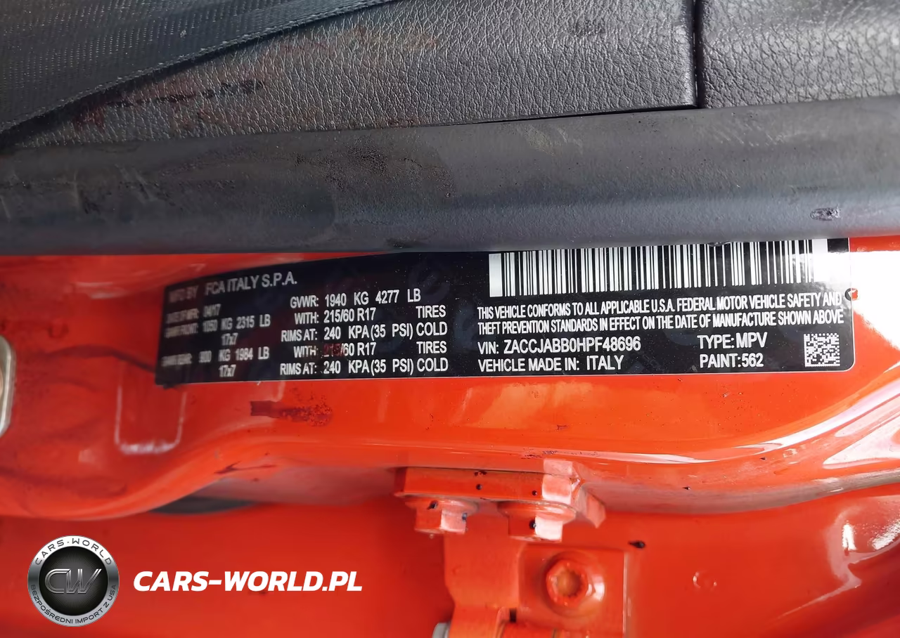 2017 Jeep Renegade Latitude Fwd VIN:ZACCJABB0HPF48696 - 9