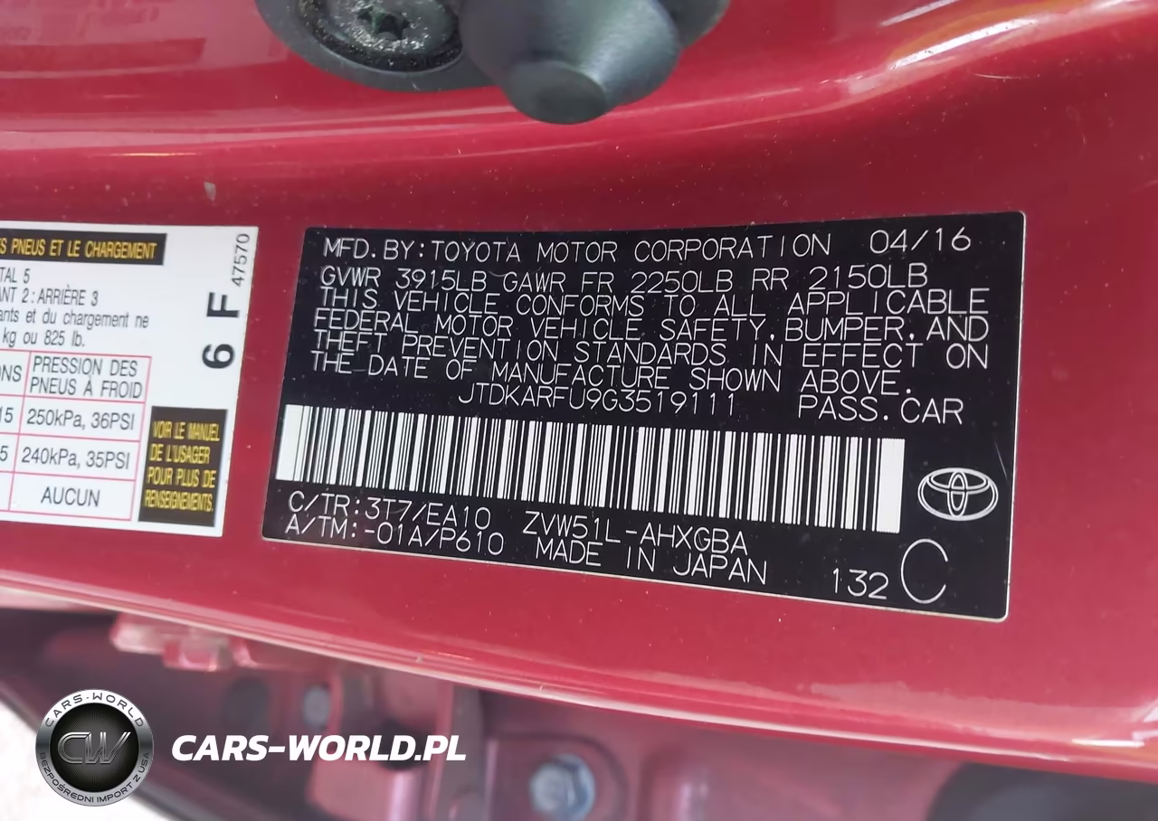2016 Toyota Prius Four VIN:JTDKARFU9G3519111 - 9