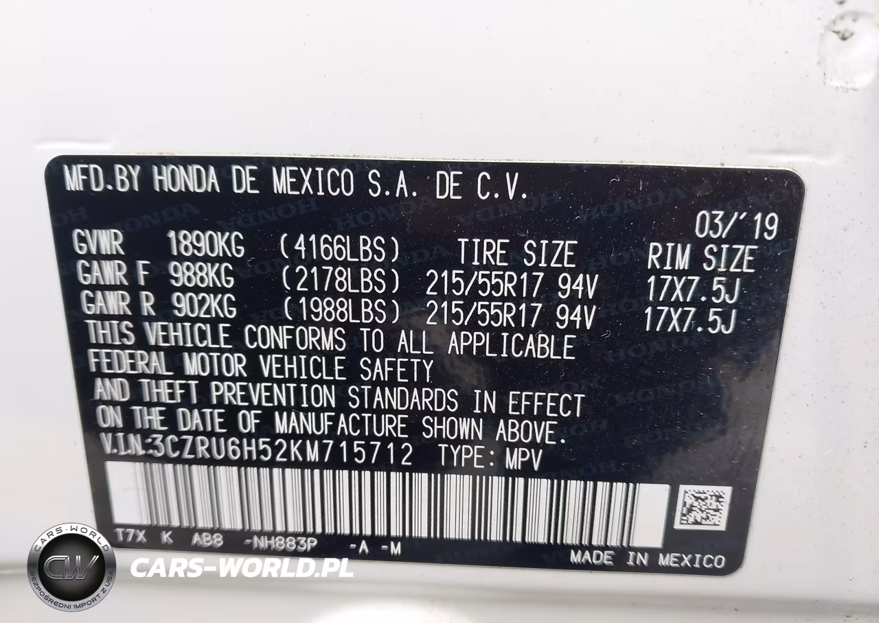 2019 Honda Hr-V Ex VIN:3CZRU6H52KM715712 - 9