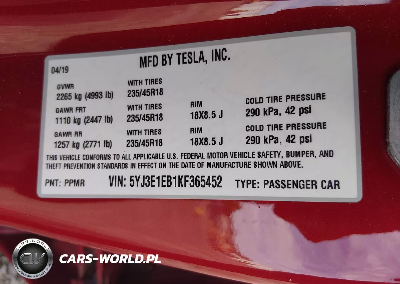 2019 Tesla Model 3 Long Range-Performance VIN:5YJ3E1EB1KF365452 - 9