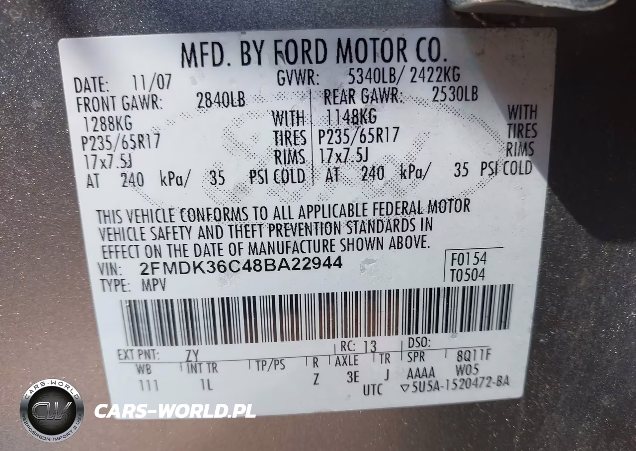 2008 Ford Edge Se VIN:2FMDK36C48BA22944 - 9