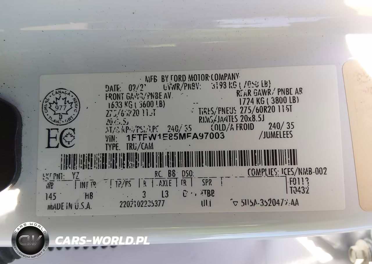 2021 Ford F-150 Lariat VIN:1FTFW1E85MFA97003 - 9
