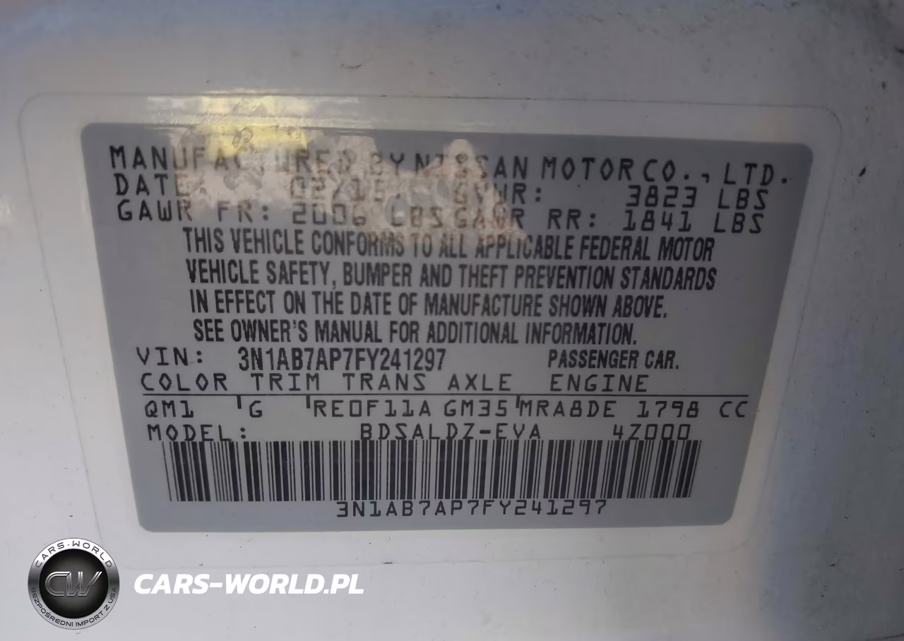 2015 Nissan Sentra Fe+ S-S-Sl-Sr-Sv VIN:3N1AB7AP7FY241297 - 9
