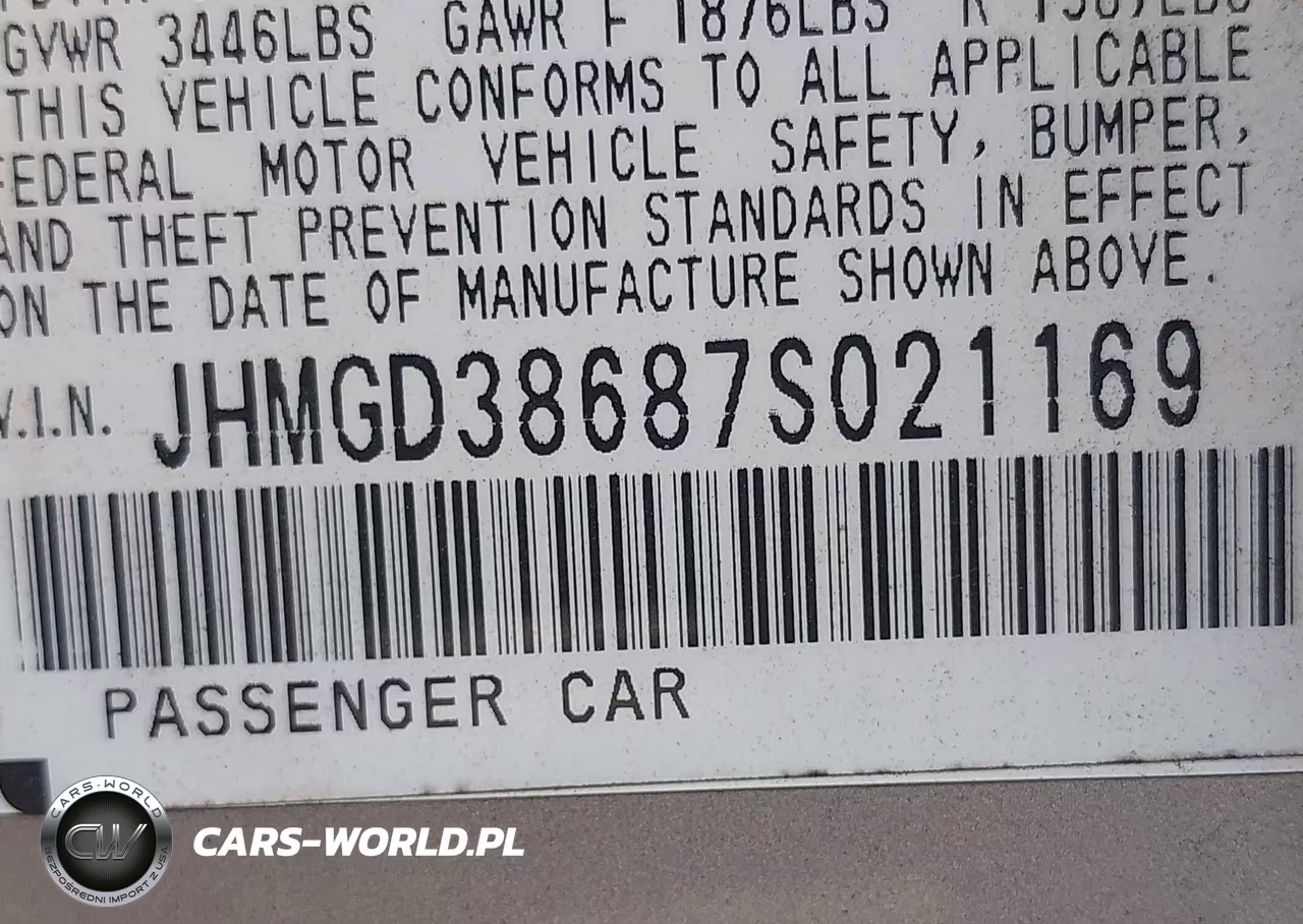 2007 Honda Fit Sport VIN:JHMGD38687S021169 - 9