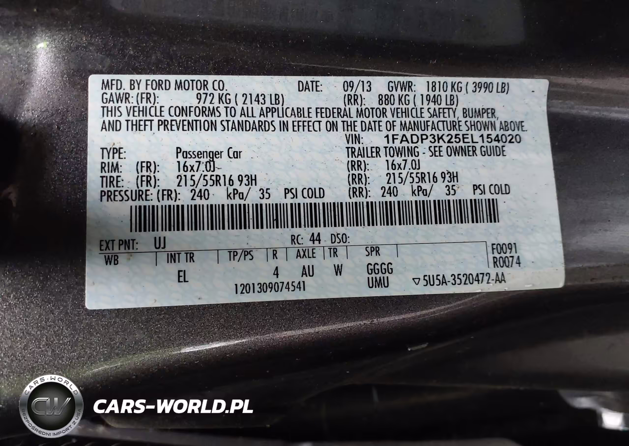 2014 Ford Focus Se VIN:1FADP3K25EL154020 - 9