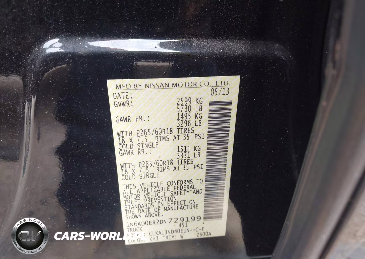 2013 Nissan Frontier Sl VIN:1N6AD0ER2DN729199 - 9