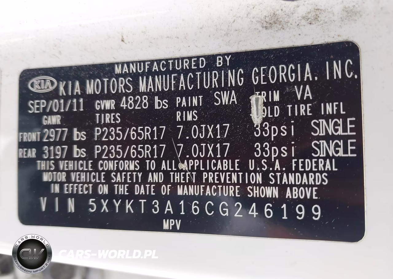 2012 Kia Sorento Lx VIN:5XYKT3A16CG246199 - 9