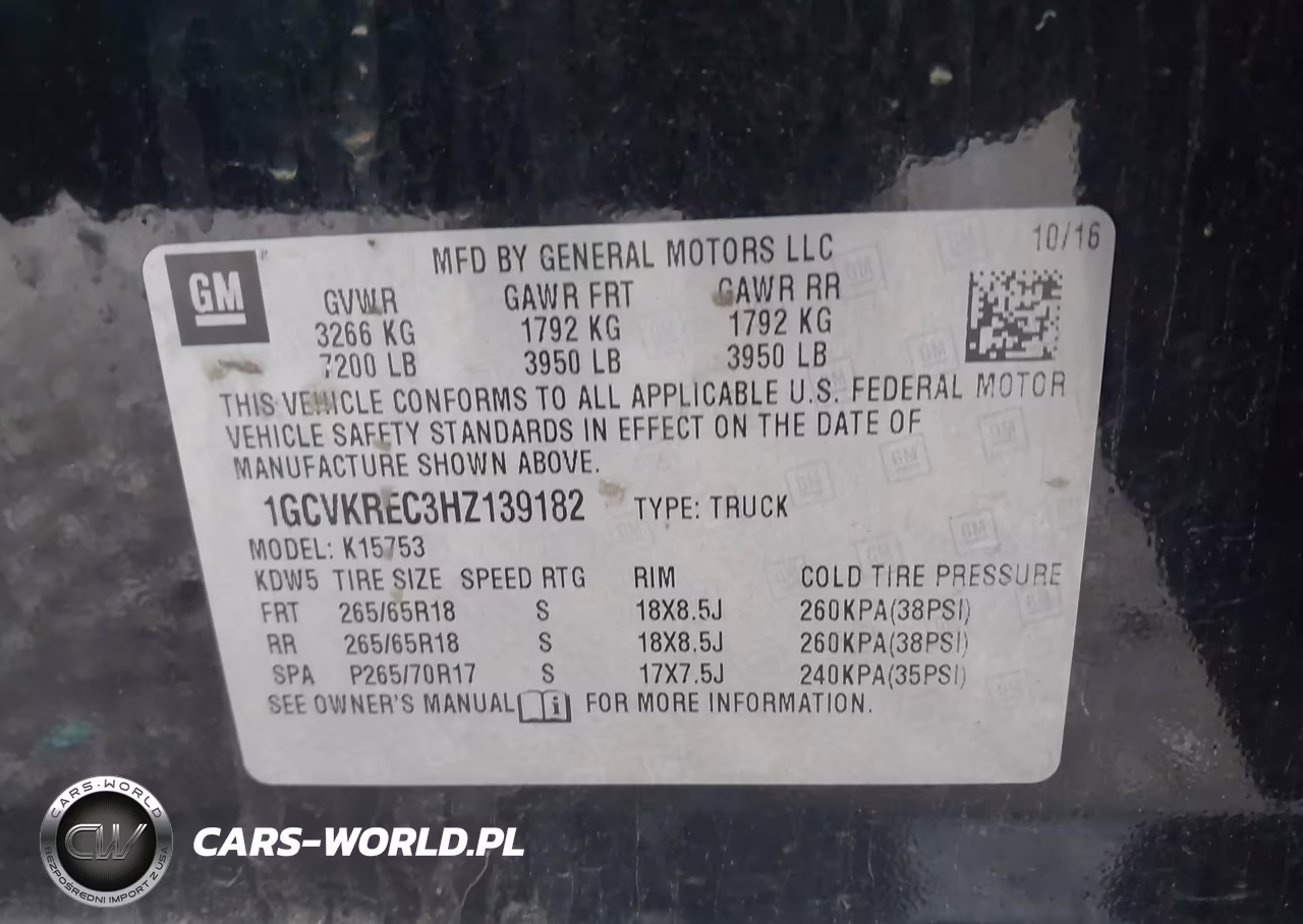 2017 Chevrolet Silverado 1500 2Lt VIN:1GCVKREC3HZ139182 - 9