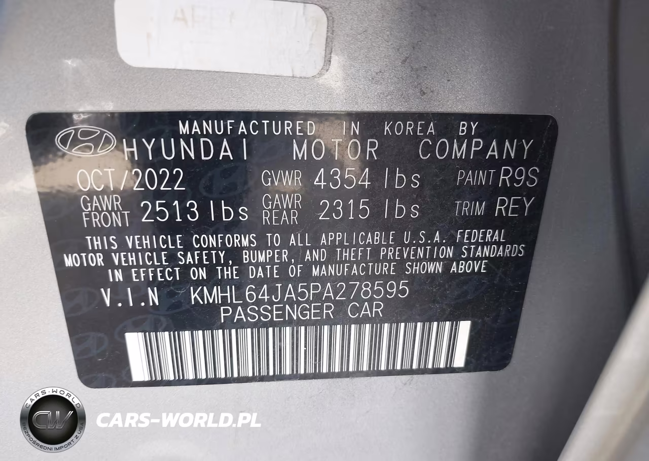 2023 Hyundai Sonata Sel VIN:KMHL64JA5PA278595 - 9