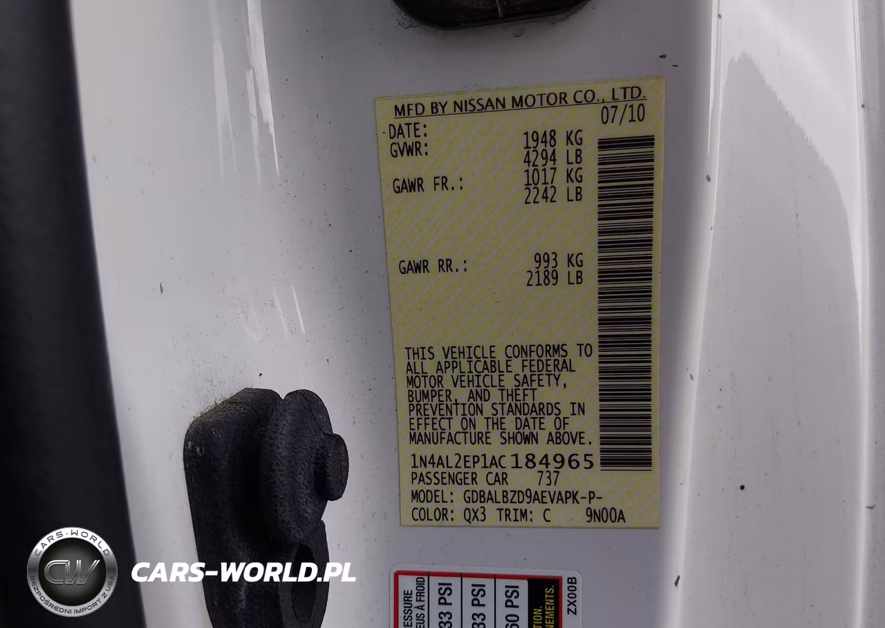 2010 Nissan Altima 2.5 S VIN:1N4AL2EP1AC184965 - 9