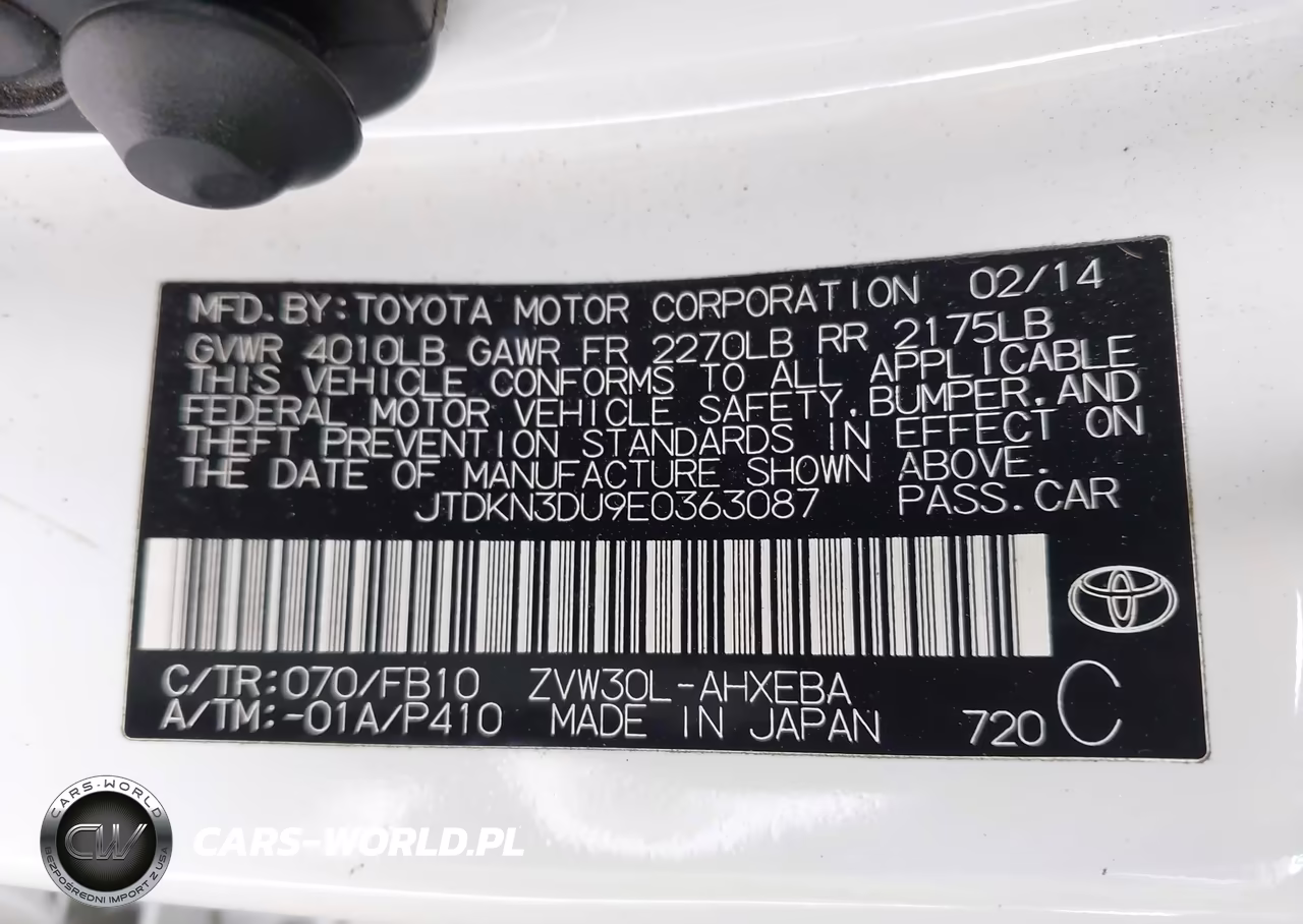 2014 Toyota Prius Two VIN:JTDKN3DU9E0363087 - 17
