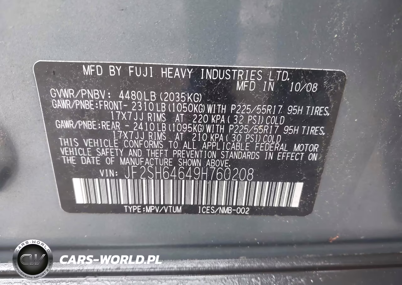 2009 Subaru Forester 2.5X Limited VIN:JF2SH64649H760208 - 9