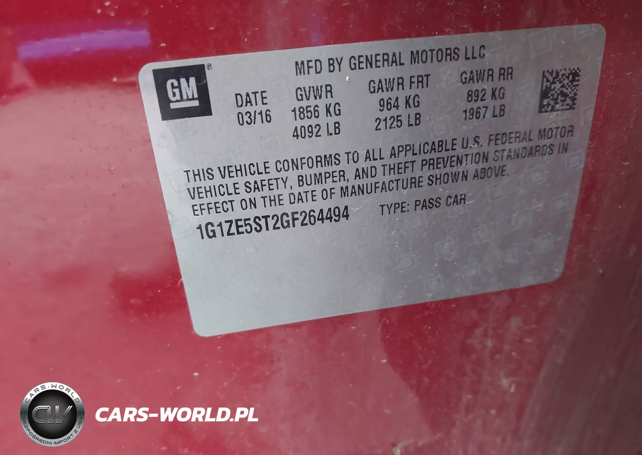 2016 Chevrolet Malibu 1Lt VIN:1G1ZE5ST2GF264494 - 9