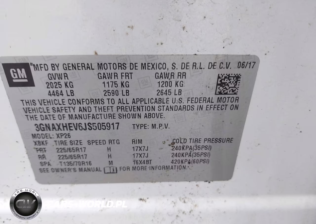2018 Chevrolet Equinox Ls VIN:3GNAXHEV6JS505917 - 9