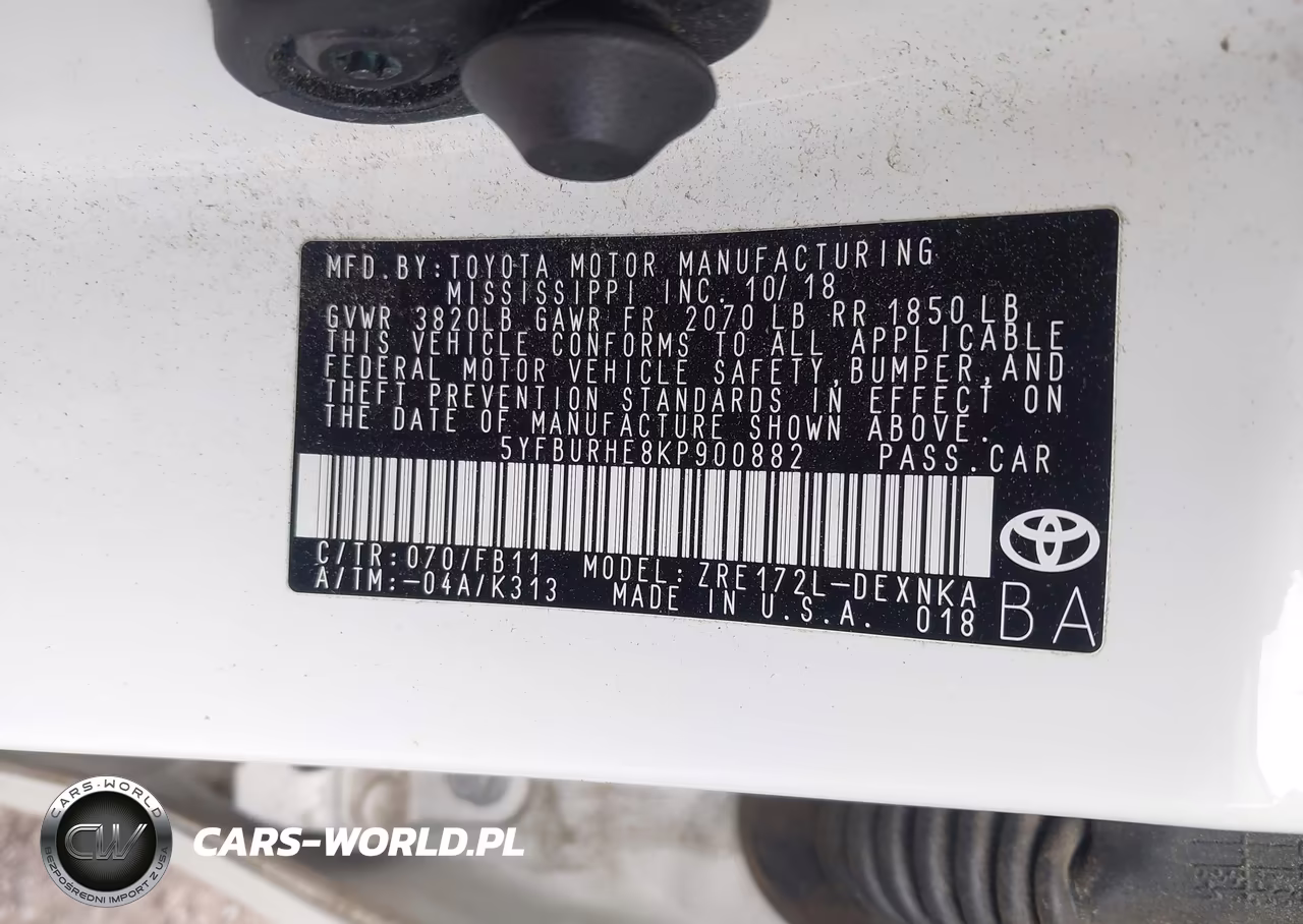 2019 Toyota Corolla Le VIN:5YFBURHE8KP900882 - 9