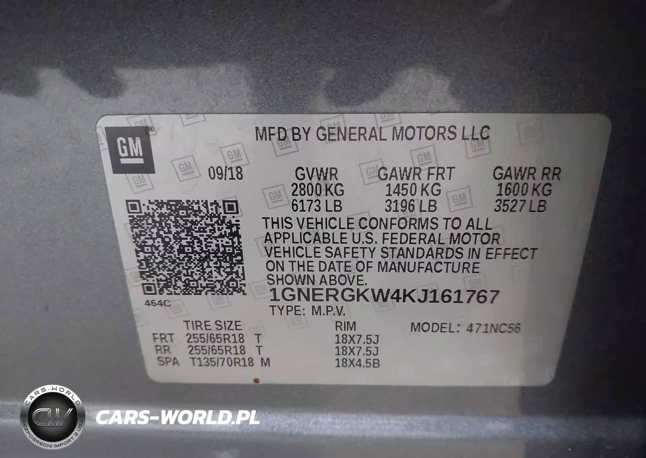 2019 Chevrolet Traverse 1Lt VIN:1GNERGKW4KJ161767 - 9
