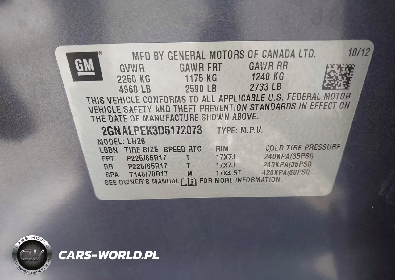 2013 Chevrolet Equinox 2Lt VIN:2GNALPEK3D6172073 - 9