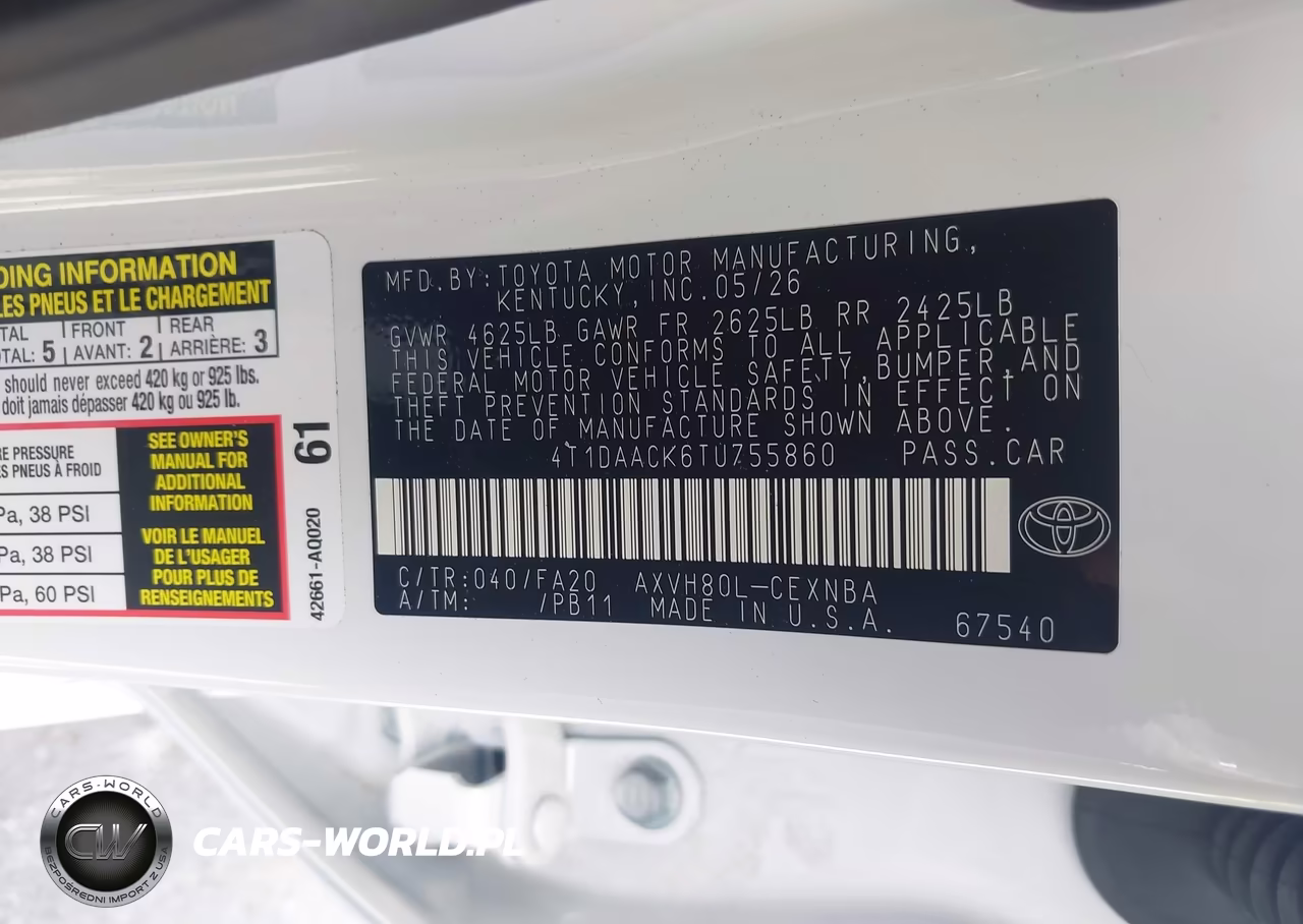 2026 Toyota Camry Le VIN:4T1DAACK6TU755860 - 9