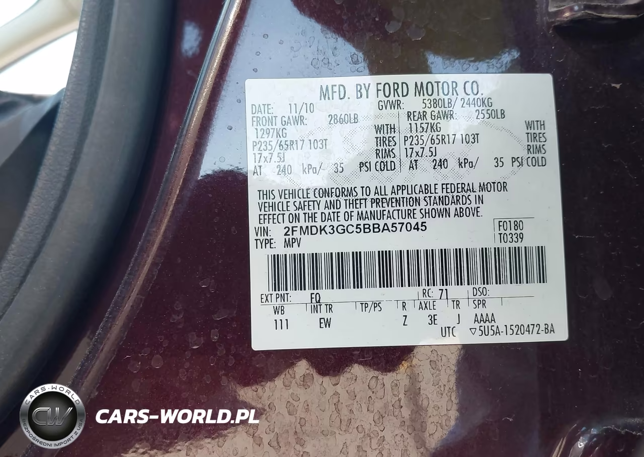2011 Ford Edge Se VIN:2FMDK3GC5BBA57045 - 9
