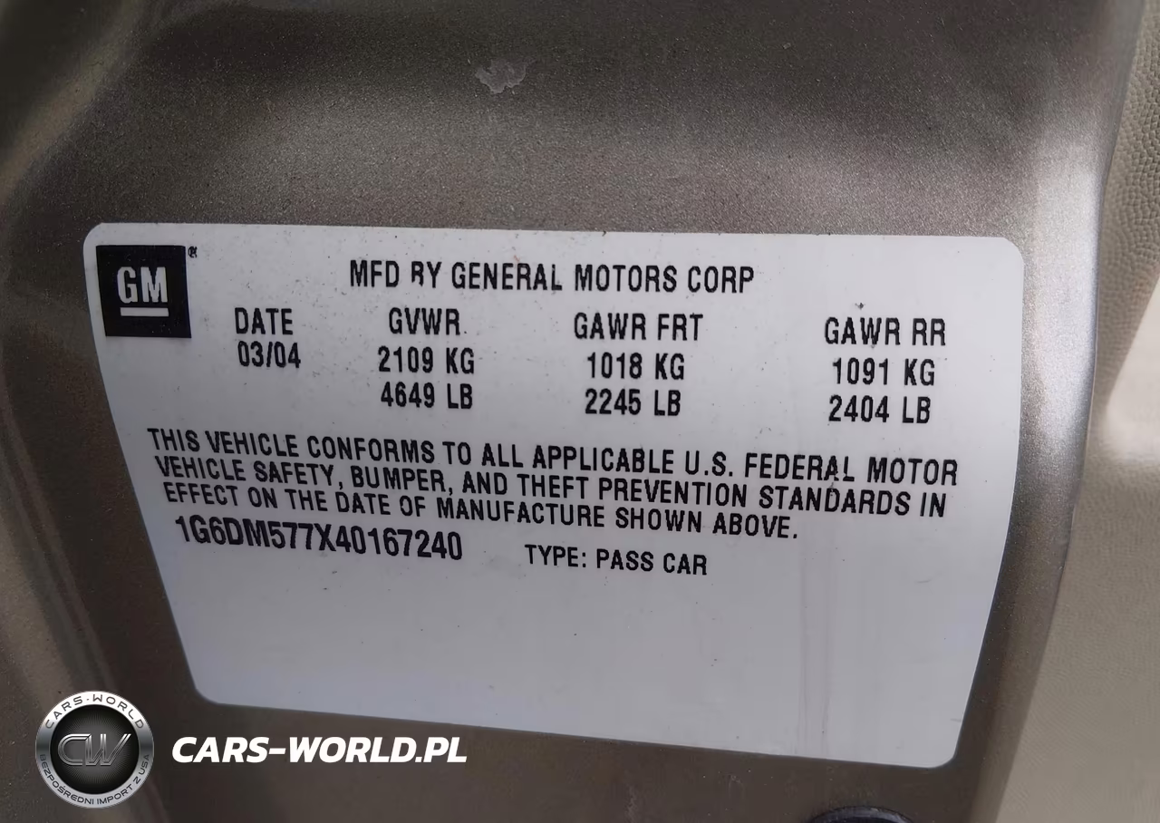 2004 Cadillac Cts Standard VIN:1G6DM577X40167240 - 9