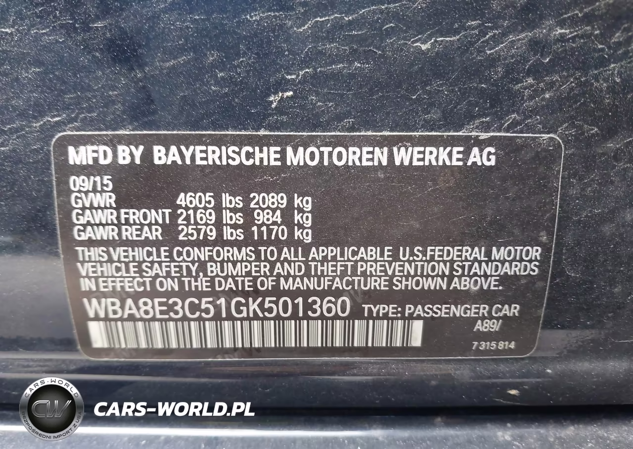 2016 BMW 328I xDrive VIN:WBA8E3C51GK501360 - 9