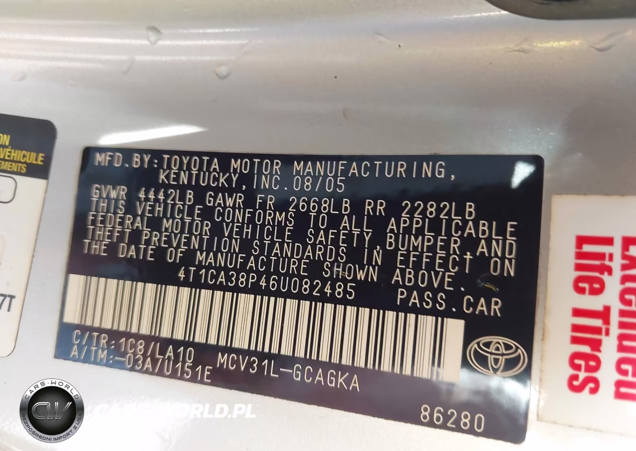 2006 Toyota Camry Solara Sle V6 VIN:4T1CA38P46U082485 - 9