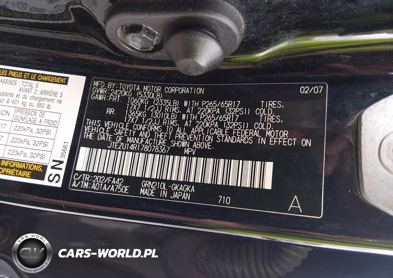 2007 Toyota 4Runner Sr5 V6 VIN:JTEZU14R178078367 - 9