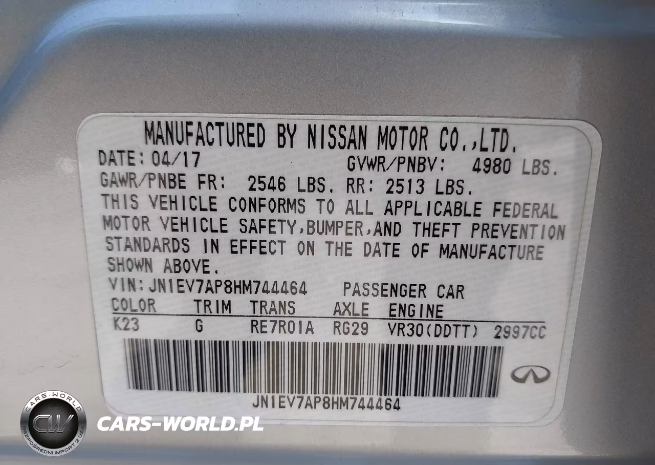 2017 Infiniti Q50 3.0T Premium VIN:JN1EV7AP8HM744464 - 9