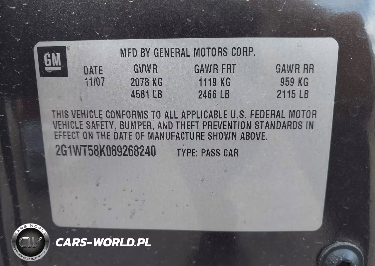 2008 Chevrolet Impala Lt VIN:2G1WT58K089268240 - 9