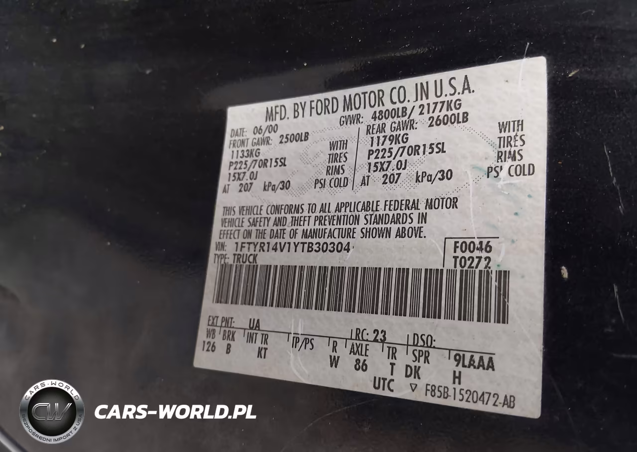 2000 Ford Ranger Xl-Xlt VIN:1FTYR14V1YTB30304 - 9