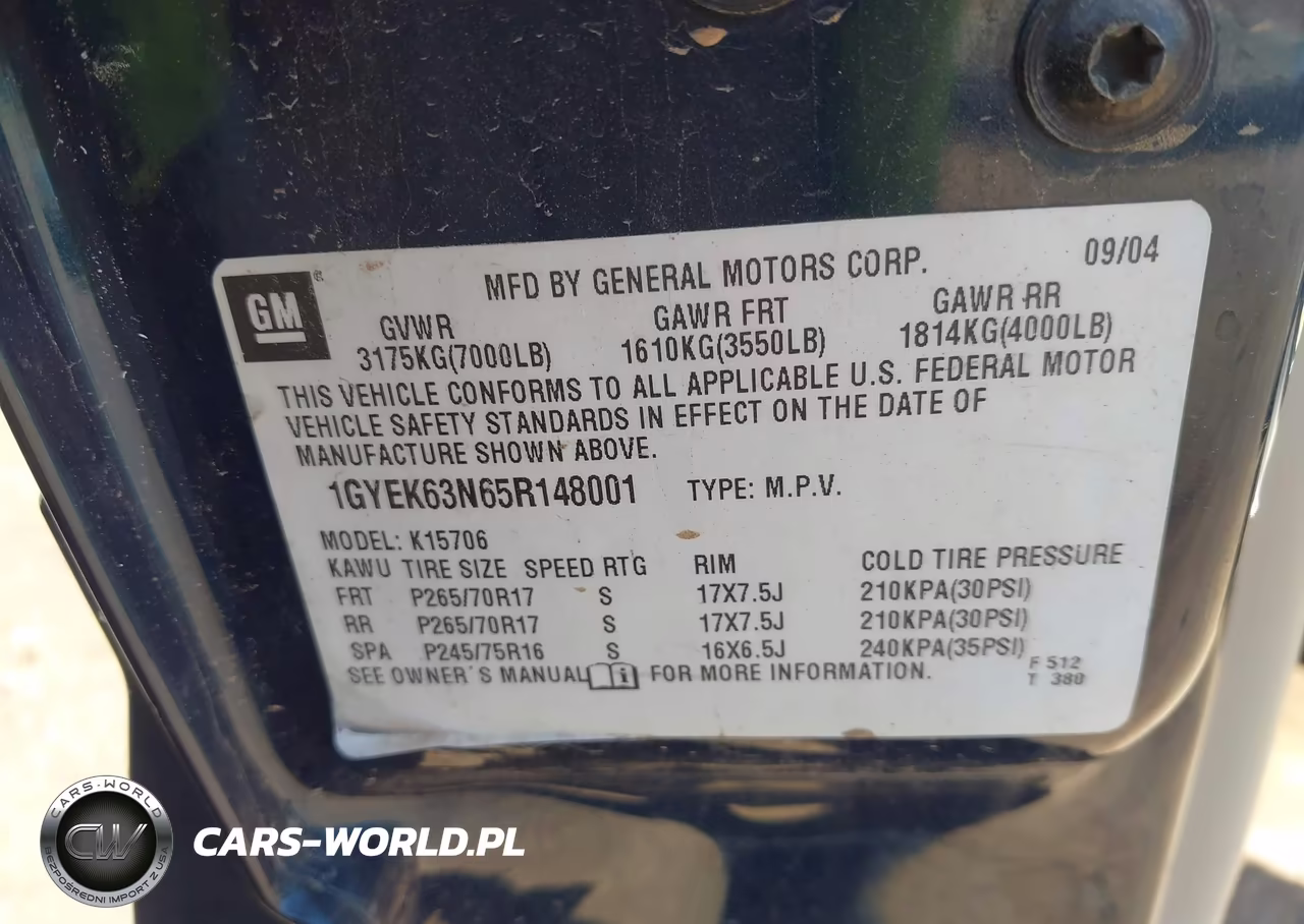 2005 Cadillac Escalade Standard VIN:1GYEK63N65R148001 - 9